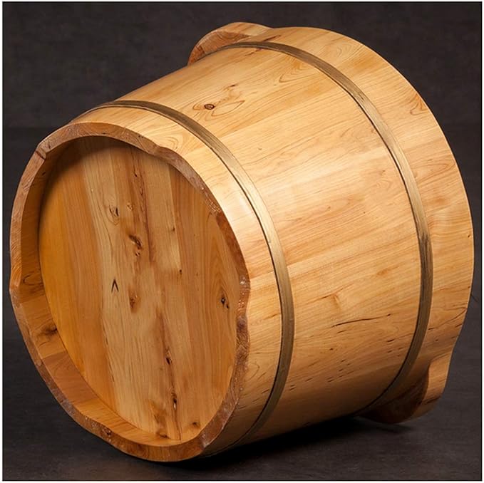 Wooden Foot Tub Adult Footbath Kashiwagi Pedicure Basin Pain Fatigue Relief Foot Washing Barrel Middle-Aged and Elderly Health Care Gift (Size : B tub+Cover)