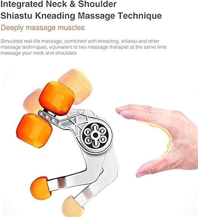 Shiatsu Back and Neck Massagerwith Electric Deep Tissue Kneading Massagefor Neck Back Shoulder Foot and Legs Use at Home Car Office Cream Color