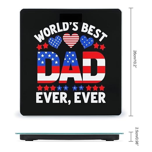 Men's Fashion Automatic Switch Digital Bathroom Weighing Scale Smart Scale USA American Flag Worlds Best Dad Ever