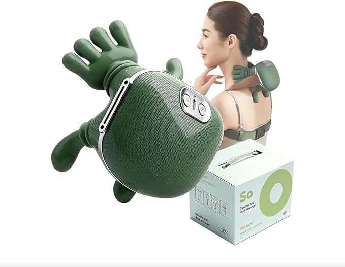 Siasoo Heated Neck Massager-Wireless Portable Shiatsu Neck and Shoulder Deep Tissue 4D Kneading Massage Pillow Simulated Human Hand Design for Muscle Relax Massager New Years Eve Valentine's Day Gift