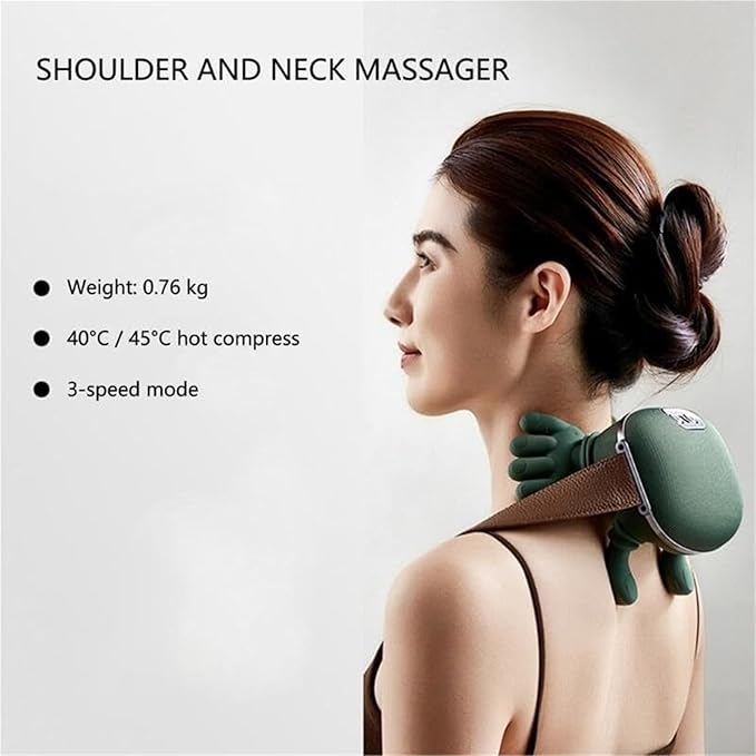 Bionic Shiatsu Neck and Back Massager with Heat 4D Kneading Deep Tissue Massager with Simulated Hand Rechargeable Wireless Portable Shoulder Massager