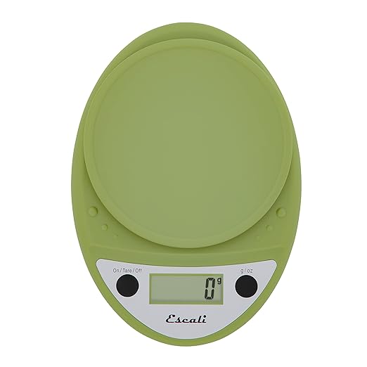 Escali Primo Digital Food Scale Multi-Functional Kitchen Scale and Baking Scale for Precise Weight Measuring and Portion Control 8.5 x 6 x 1.5 inches Tarragon Green