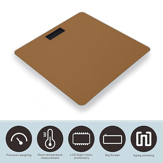 Men's Fashion Automatic Switch Digital Bathroom Weighing Scale Smart Scale Brown