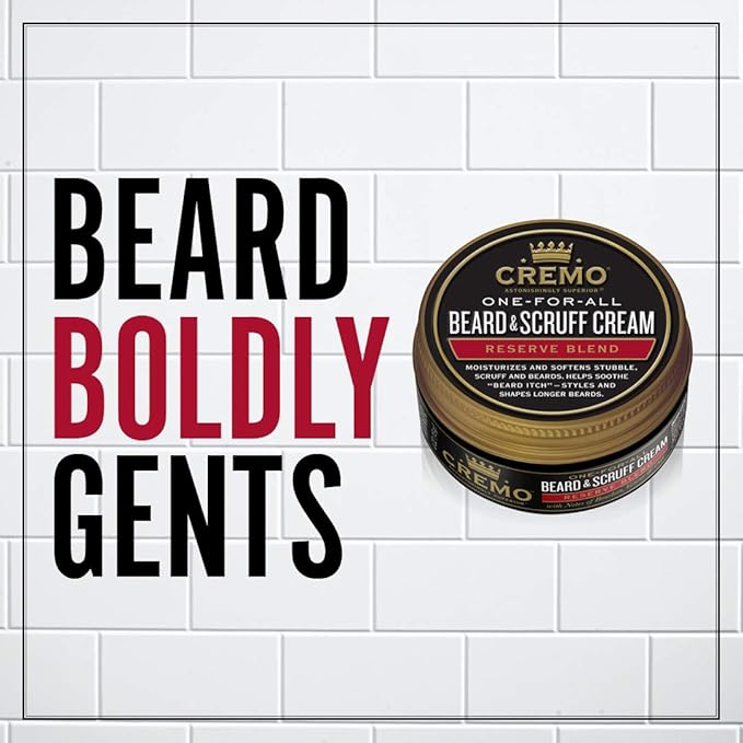 Cremo Beard &amp Scruff Cream Distiller's Blend (Reserve Collection) 4 oz - Soothe Beard Itch Condition and Offer Light-Hold Styling for Stubble and Scruff (Product Packaging May Vary) 0 fluid oun