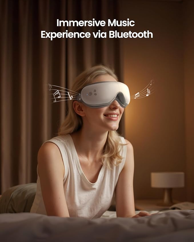 RENPHO Eye Massager with Heat Mothers Day Birthday Gifts for Women Men Her Him FSA Eligible HSA Sleep Mask with Remote Compression Head Massager for Migraine Relief Stye Eye Eyeris 1