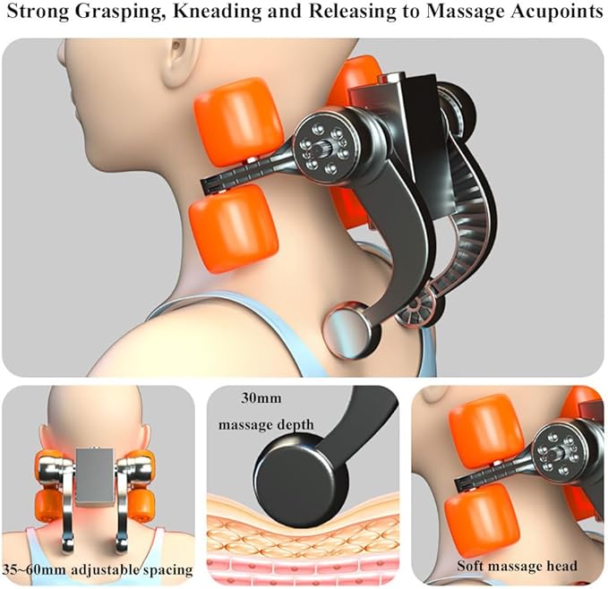Back Massager Chair CushionImitation Human Hand Massage Seat CushionWith Temperature-Sensing Hot CompressElectric Back Walking MassageRelieve FatigueFor ParentsAU