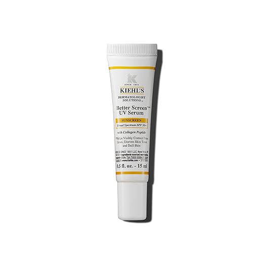 Kiehl's Better Screen UV Serum SPF 50+ Invisible Facial Sunscreen with Collagen Peptide UV Filters to Shield UVA &amp UVB Helps Correct Visible Signs of Aging Boosts Skin Radiance