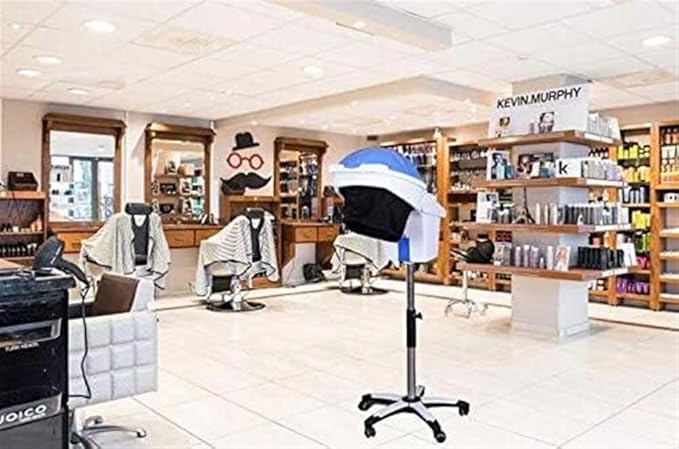 950w Professional Floor Hair Steamer for Hair Dyeing Hair Hood Steamer Hair Dryer with Heat Timer with Hood Rolling Base Salon Barber Beauty 60 Minutes Time Setting