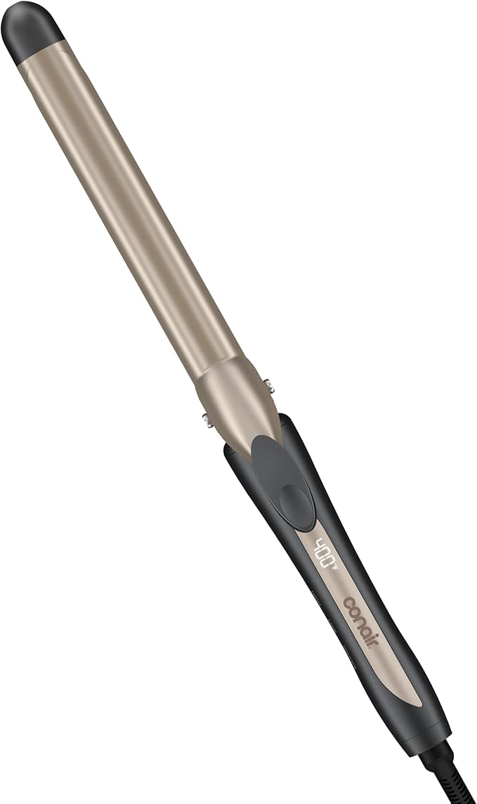 INFINITIPRO BY CONAIR Tourmaline Ceramic Long Barrel 1-Inch XL Curling Iron 1-Inch Extra Long Barrel Produces Classic Curls Hair Curler for Use on All Hair Dark Gray