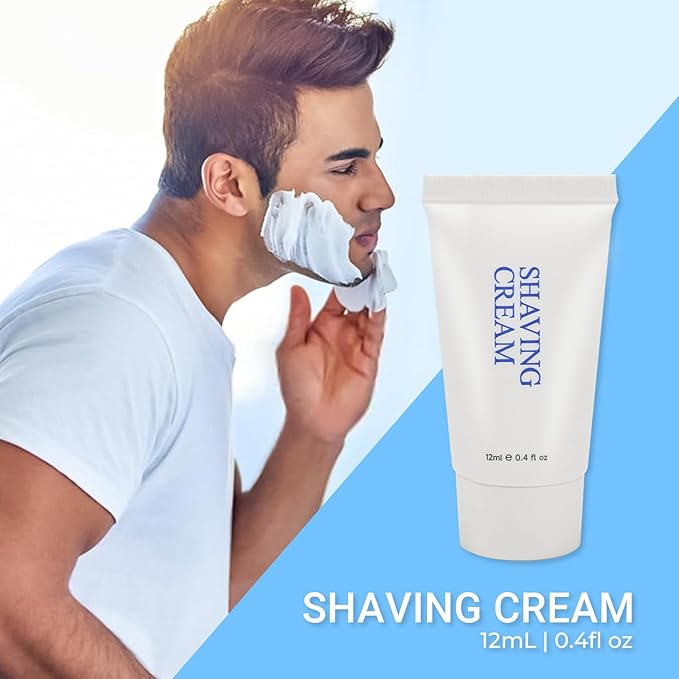 Disposable Shave Kit for Men &ampWomen - 100 Pcs Wheat Straw Razors and Cream Bulk Individually Wrapped Portable Toiletries Amenities for Hotel Airbnb Homeless Shelter Charity Camping and Trave