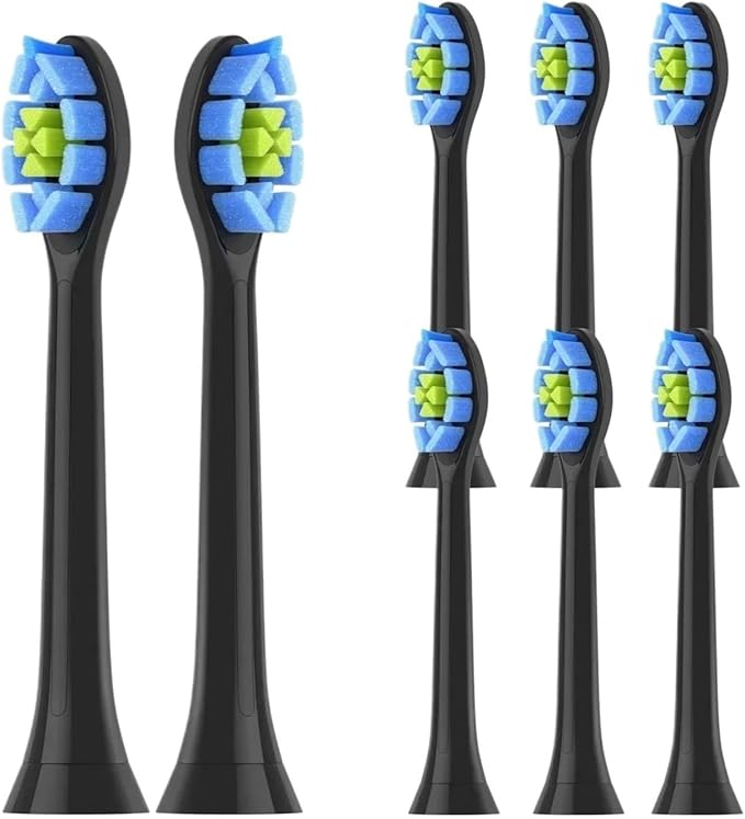 Replacement Toothbrush Heads Compatible for C2 C1 G2 W Plaque Control Electric Brush Head(Black-8pcs)