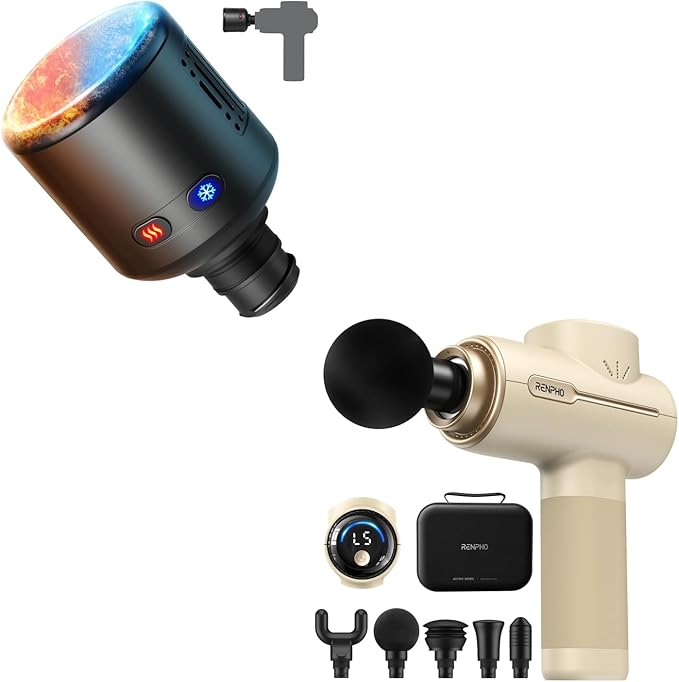 RENPHO Active Massage Gun &amp Massage Gun Head with Heat and Cool