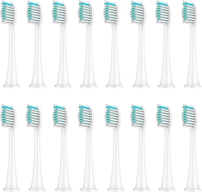 8Pcs Replacement Brush HeadsCompatibility for DiamondClean HX3/HX6/HX9 Series Electric Toothbrush HX6064(16Pcs White)