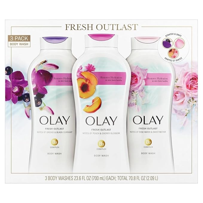 Olay Fresh Outlast Body Wash 23.6 Fluid Ounce (Pack of 3)
