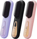 Hair Straightener Brush - Styling &amp Smoothing Comb for Effortless Straight Hair - Heat Pressing Comb for Women(Purple)