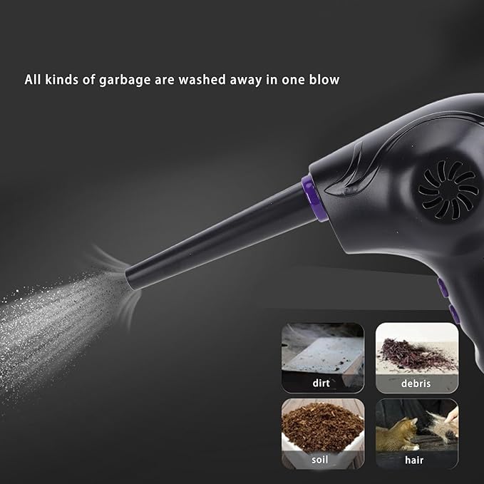 6000mAh Battery Portable Hair Blower 51000 RPM Motor 3 Airflow Modes 5 Nozzle Attachments Cordless Air Blower for Keyboard PC Carwith Professional Salon Outdoor Dusting Tasks