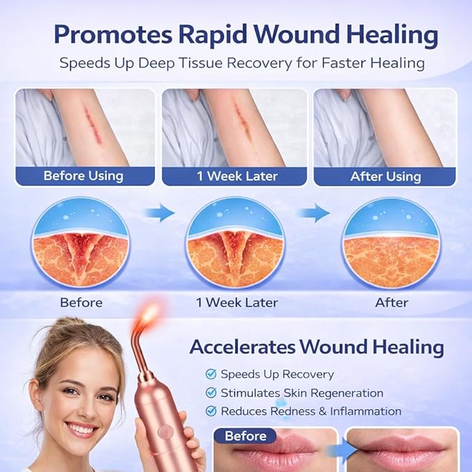 Handheld Red Light Therapy for Skin Appearance for Muscle Relaxation Joint Comfort and Wellness for Knee Portable 660nm 810nm 850nm 940nm Infrared Light with Dual Modes and Detachable Tip