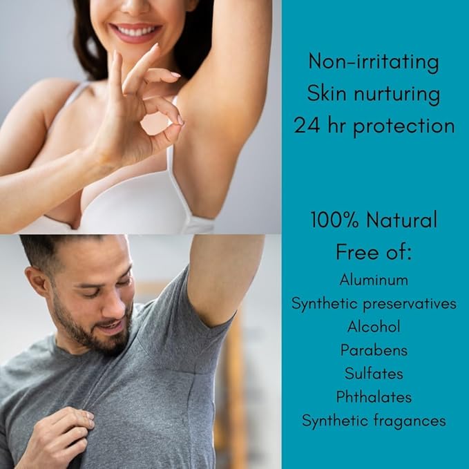 Clear and Fresh Deodorant - 100% All Natural Deodorant Aluminum-free Grass Fed Beef Tallow Base for Soothing All Day Odor Protection - 2 oz.