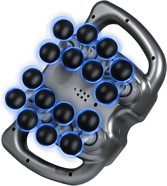 Massage Gun Deep Tissue 16 Head Percussion Massager with 9 Modes &amp 99 Speeds 22800 RPM Quad Motor Muscle Massager for Back Neck Shoulder Legs Quiet Type-C Rechargeable Gift for Men Women