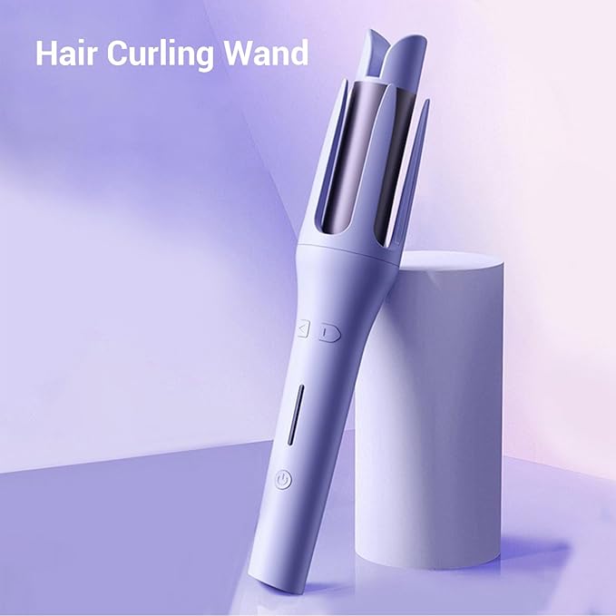 Automatic Rotating Curling Iron 1.25 Inch Ceramic Ionic Hair Curler for Long Hair with 4 Temperature Fast Heating Beach Waves Curling Wand for Styling Travel Salon (US Plug 110V)