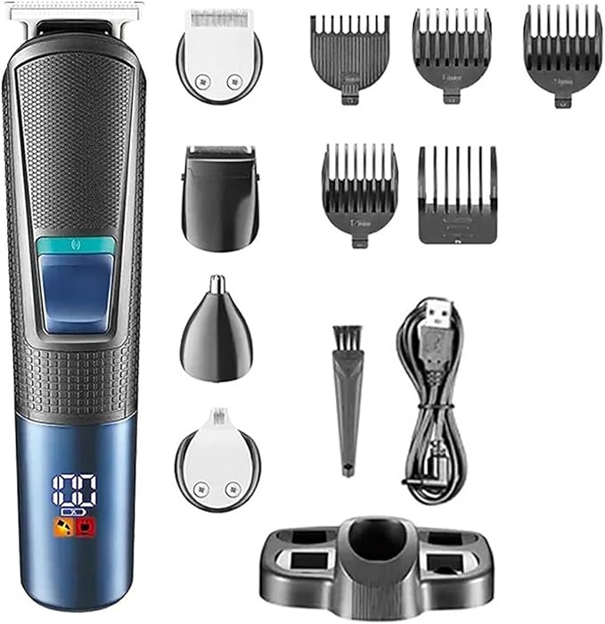 Hair Clippers for Men All in One Rechargeable Beard Hair Trimmer for Men Grooming Kit Electric Shaver Body Trimmer Edge Nose Ear Trimmer Eyebrow