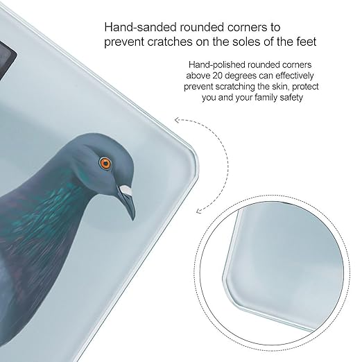 Digital Bathroom Scale for Body Weight Scale with Bright LCD Display High Accuracy Step-On Technology Auto On/Off Pigeon Digital Scales 400 Lbs /180kg