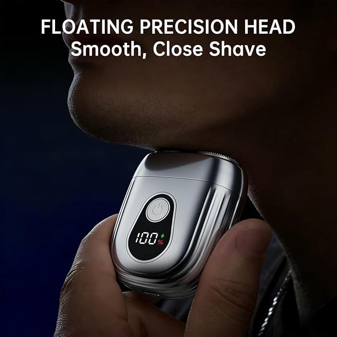 Portable Mini Electric Shaver for Men &amp Women – USB-C Rechargeable Waterproof Cordless Razor Compact Travel Face &amp Body Trimmer for Home &amp Business (Silver)