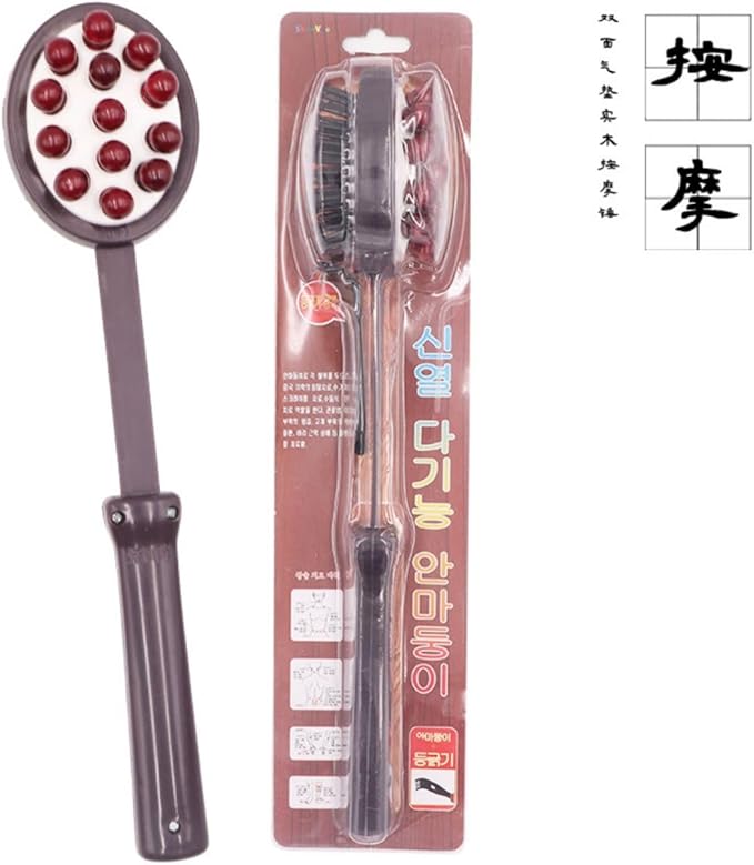 979木质双面按摩锤 Manual Body Massage Hammer 背部敲打不求人吸卡伸长装 HomeOffice Body Electric Massagers