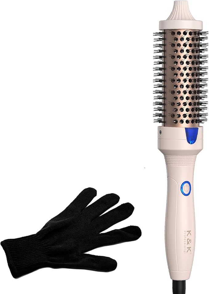 K&ampK Thermal Brush Blowout Express 1.5 Inch Negative Ion Thermal Round Brush Creates Blowout Look Makes Hair Shinier &amp Smoother Dual Voltage Easy to Use