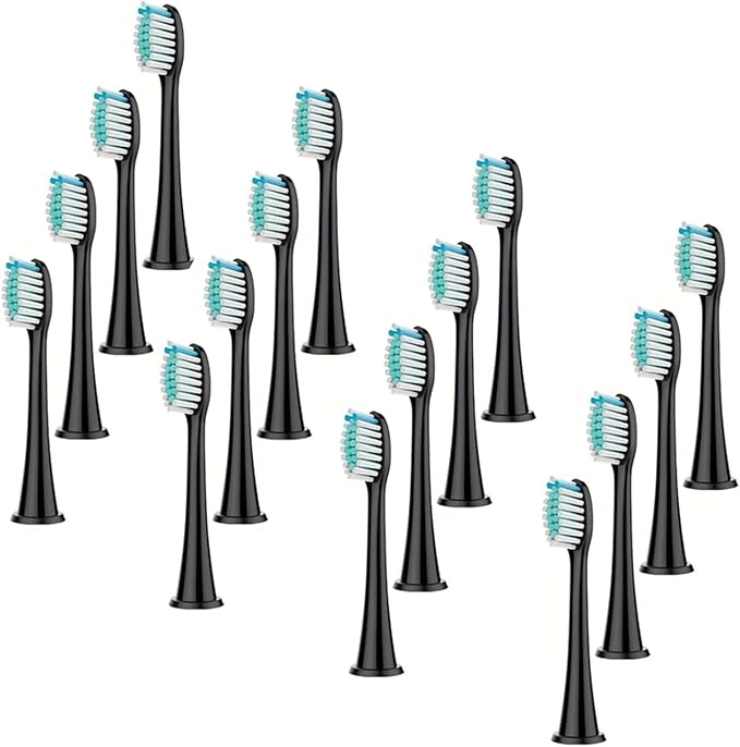 Toothbrush Head Replaceable Suitable Compatible for Brush(Black 16pc)