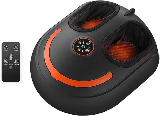 Foot Massager with Heating FunctionIt relieves Tired Muscles and Plantar Pain via deep-kneading Therapy and is Equipped with Multiple Massage Modes and Intensity Settings. (Black)