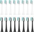 4/8/16/20Pcs Replacement Brush Heads Compatibility for Diamond Clean HX3/HX6/HX9 Series Electric Toothbrush HX6064(8 White 8 Black)