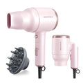Wavytalk Blow Dryer with Diffuser Mini Hair Dryer with Folding Handle 1600W Quiet Lightweight Hairdryer with Diffuser Compact Design Pinky White