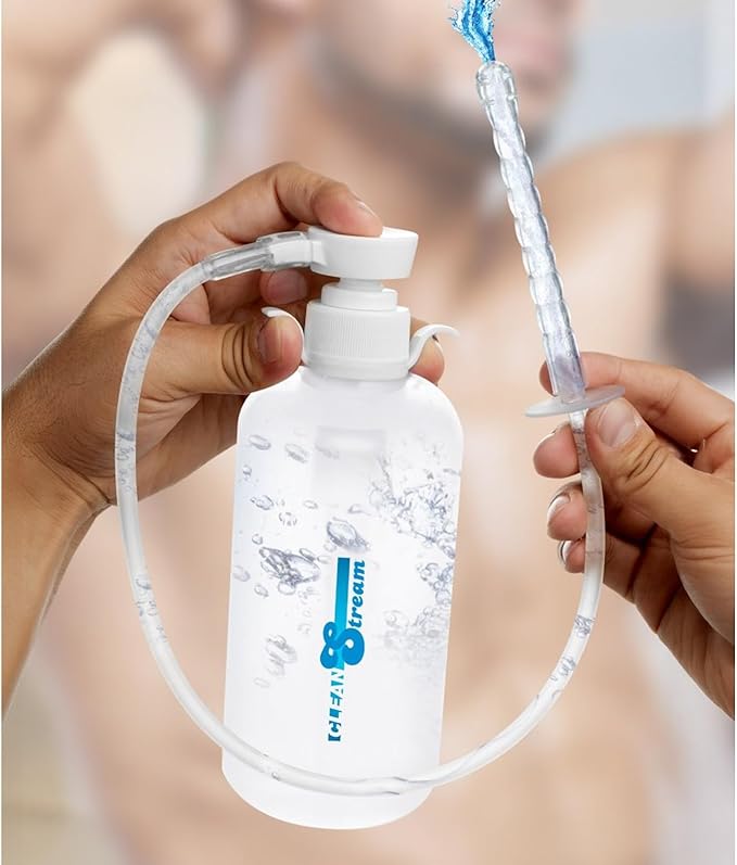 Anal Douche Enema Syringe Vaginal Kit 600ML Anal Syringe with 3PCS Tips Enema Bulb Reusable Long Douches for Men Women Adult Colon Cleaning for Vagina Backdoor