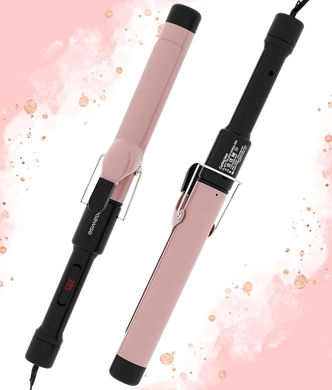 MegaWise Pro 1 1/4 inch Ceramic Barrel Hair Curling Iron 60s PTC Fast Heating Tech Anti-Scald Insulated Grip &ampTip Auto Shut Off and 360° Swivel Cord 2 Clips and Heat-Resistant Glove Included