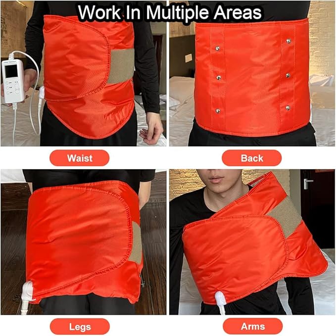 Electric Heating Massager Belt with Hot Compress VibrationMassage for Abdominal Back Lumbar Stomach Pain ReliefWaist Trimmer Fitness Home Exercise Fitness Equipment for AbdomAb Machine