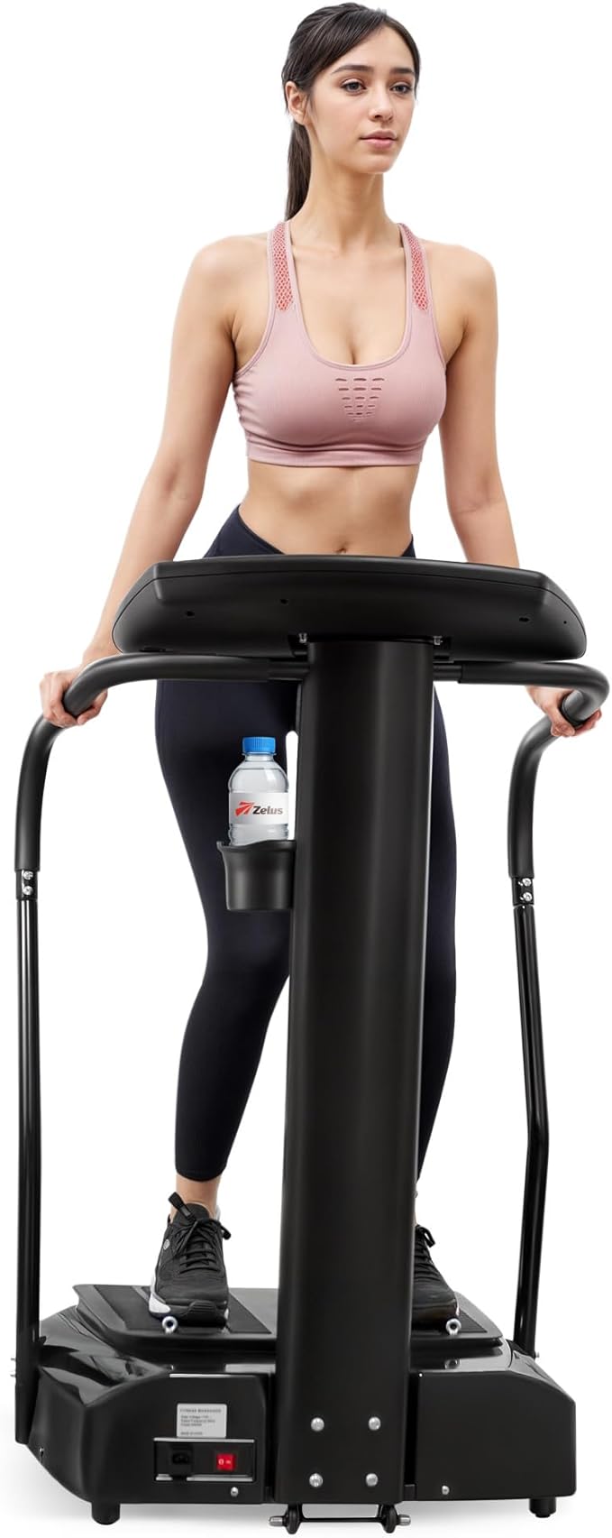 ZELUS Vibration Plate Exercise Machine with Handles Vibration Plate for Lymphatic Drainage with 2 Resistance Bands (3 Preset Modes 99 Levels)