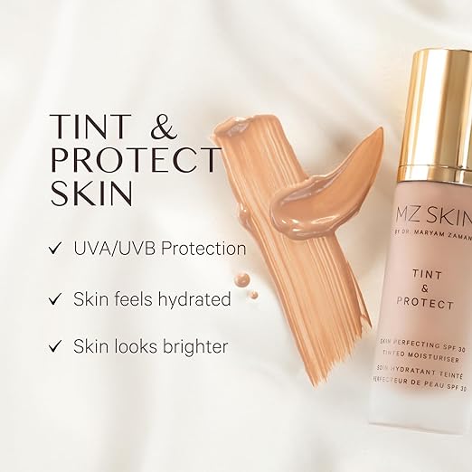 MZ SKIN Tint &amp Protect Skin Perfecting SPF 30 Tinted Moisturiser 1.01 fl oz | Broad Spectrum UVA/UVB | With Hyaluronic Acid Kahai Nut Oil &amp Vitamin C