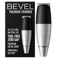 Bevel Beard Trimmer for Men - Cordless Trimmer 6 Hour Rechargeable Battery Life Tool Free Adjustable Zero Gapped Blade Barber Supplies Mustache Trimmer Silver