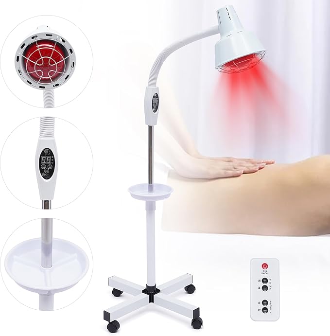 Infrared Light 275w 110v Near Red Infrared Heat Lamp Therapeutic Lamp with 360° Rotatable for Relieve Pain and Muscle Aches