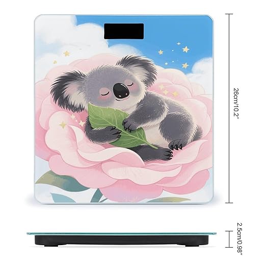 Cute Koala Weight Scale Large Digital Bathroom Scales with Bright LED Display Non Slip Digital Scale and Step On Fashion Weighing Machine for Body