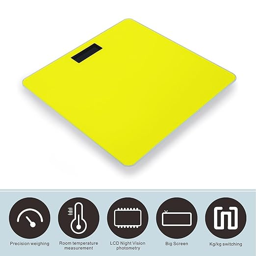 Energy Saving Scale Bathroom Weighing Scale Smart Scale for Body Weight Digital Yellow
