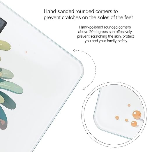 Watercolor Pine Cone Smart Scale for Body Weight Accurate Bathroom Scale with LED Display Digital Weight Scales Weighing Machine High Precision Scales for Bath Home