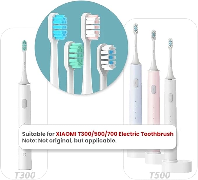 Compatible for 20Pcs T300/T500/T700 Electric Toothbrush Heads Replaceable Nozzles with Anti-Dust Caps