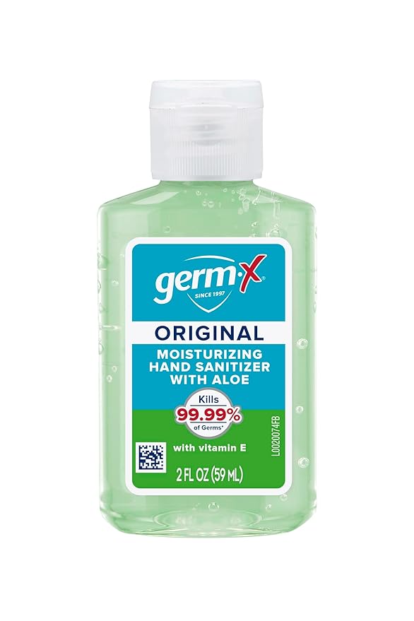 Germ-X Original Hand Sanitizer 2 Fl Oz (Pack of 24) Less Drying Moisturizing Gel with Aloe and Vitamin E No Rinse Formula Bulk Mini Travel Size for On-The-Go