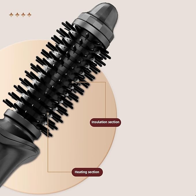 Cordless Curling Iron for Travel USB Curling Brush Rechargeable Heated Thermal Round Brush Mini Dual Purpose Ceramic Hair Straightener Wand Curler Electric Hot Tools for Short Long Hairs