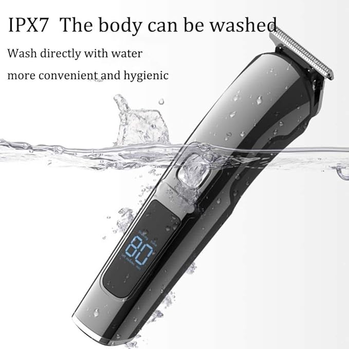 Hair Clippers for Men 4-in-1 Beard Trimmer Ear and Nose Trimmer Body Groomer Detail Trimmer Cordless &amp Rechargeable Led Display USB Rechargeable Wet &amp Dry Attachments