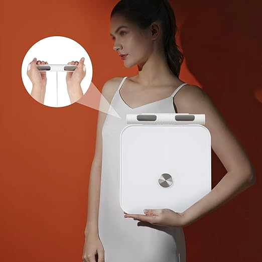 Smart Body Fat Scale 8-Electrode Digital Bathroom Scale with Retractable Handle Measures 25 Body Compositions Including Weight Muscle BMI Bone Mass