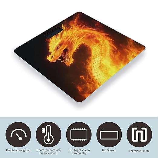Energy Saving Scale Bathroom Weighing Scale Smart Scale for Body Weight Digital Cool Fire Dragon