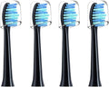 Suitable Compatible for SUMKYLE Electric Toothbrush Head EA320/EA315 Dupont Bristles Adult Replacement Replace Nozzles with Cover(4PCS Black)